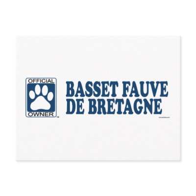 Basset Fauve De Bretagne Blue Post Cards by GenuineDogOwner