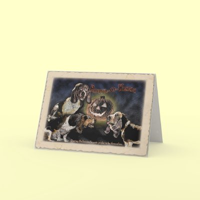 Basset Halloween Card by RockingHorseGraphics