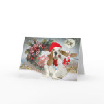 Basset Has The Spirit Of Christmas Greeting Card