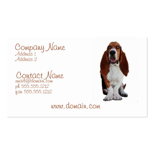 Basset Hond Dog Business Card (front side)