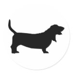 Basset Hound (black) Sticker