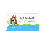 Basset Hound Blue Couch Pet Name Personalized labels