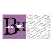 Basset Hound Breed Monogram Design Personalized Photo Card