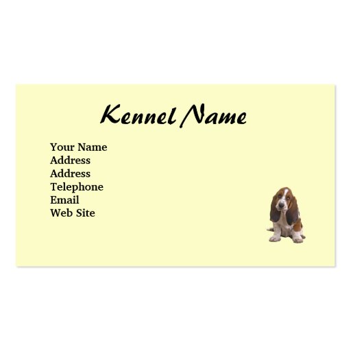 Basset Hound Breeder Business Card (back side)