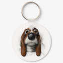 Basset Hound Busting Out keychains