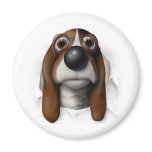 Basset Hound Busting Out Fridge Magnet