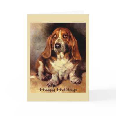 Basset Hound Christmas Card