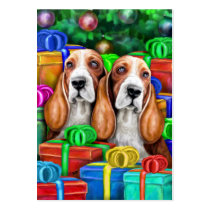 Basset Hound Christmas Flat Cards business cards