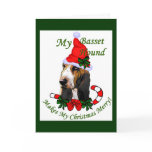 Basset Hound Christmas Gifts Greeting Card