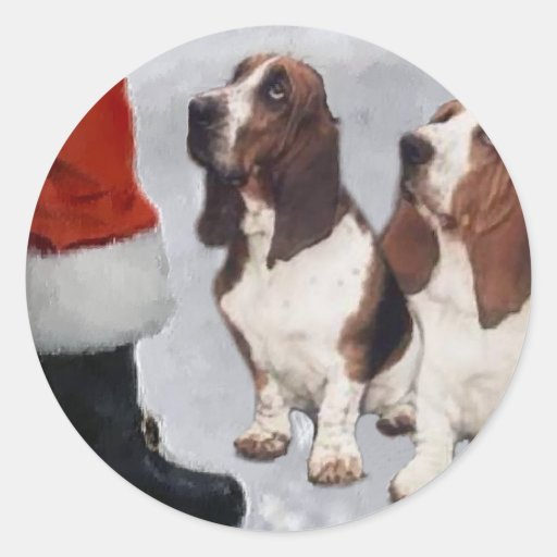 Basset Hound Christmas Gifts Classic Round Sticker Zazzle