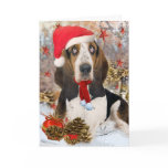 Basset Hound Christmas Portrait Greeting Cards