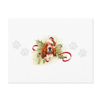 Basset Hound Christmas Postcards postcard
