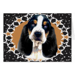 Basset Hound Circle of Stars Card