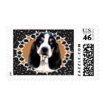 Basset Hound Circle of Stars Postage Stamp