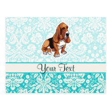 Basset Hound; Cute Postcard