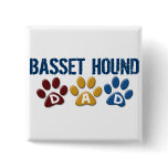 BASSET HOUND DAD Paw Print Pin