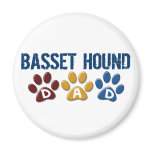 BASSET HOUND DAD Paw Print Magnets