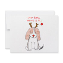 Basset Hound Dear Santa Invites