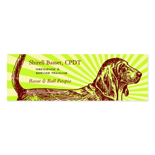 Basset Hound Dog Burst Business Card Templates (front side)