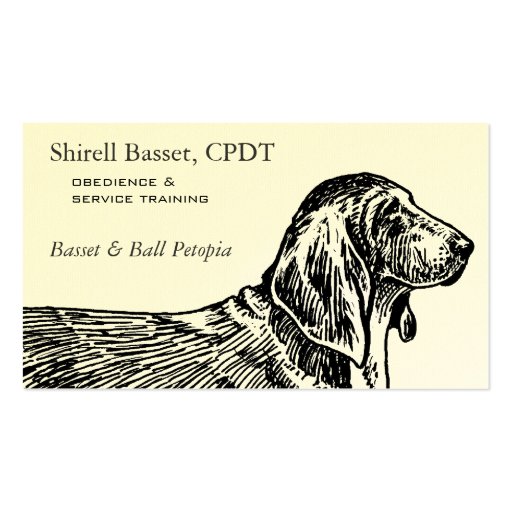 Basset Hound Dog Business Business Cards (front side)