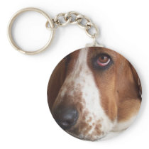Basset Hound Dog Keychain