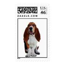 Basset Hound Dog Postage Stamp