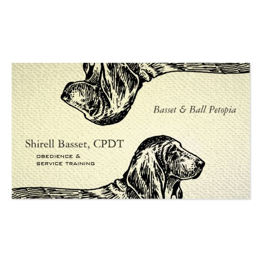 Basset Hound Dog Textured Look Business Card Templates (front side)
