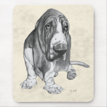 Basset Hound Drawing mousepads by catanddog Basset Hound Drawing mousepads
