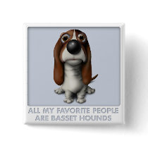 Basset Hound Favorite Pinback Button