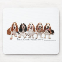 Basset Hound Friends Forever Mousepads