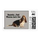 Basset Hound Fun Loving Postage Stamp