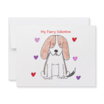 Basset Hound Furry Valentine invitations