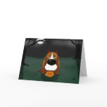 Basset Hound Halloween Greeting Card
