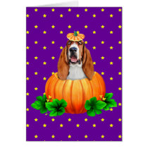Basset Hound Halloween Jack-O-Lantern cards