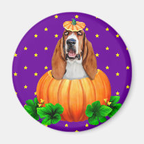 Basset Hound Halloween Jack-O-Lantern magnets