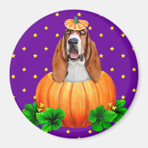 Basset Hound Halloween Jack-O-Lantern magnets