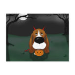 Basset Hound Halloween Post Card