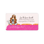 Basset Hound Happy Couch Dog Girly Pink labels