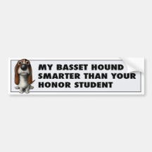 Basset Hound Honor Bumper Sticker