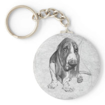 Basset Hound Keychain