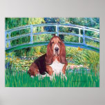 Basset Hound - Lily Pond Bridge Poster