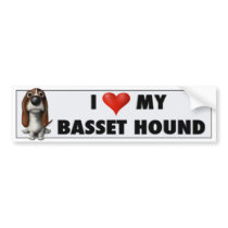 Basset Hound Love Sticker Bumper Stickers