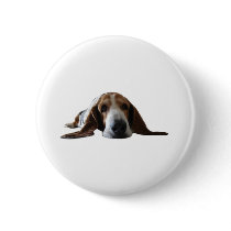 Basset Hound lying down Button