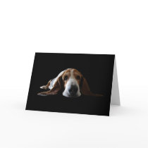 Basset Hound lying down Cards