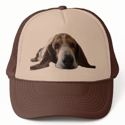 Basset Hound lying down Trucker Hat by VathauerStudio