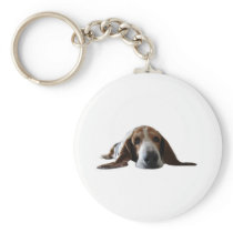 Basset Hound lying down Key Chains
