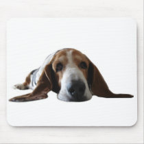 Basset Hound lying down Mouse Pads