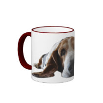 Basset Hound lying down mugs