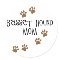 Basset Hound Mom Stickers