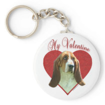 Basset Hound My Valentine - Keychain